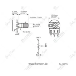 Harley Benton Parts Potentiometer A500KOhm