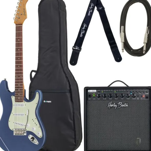 Harley Benton ST-62CC RW L. Pl. Blue Bundle