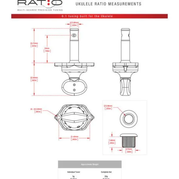 Kala Ukulele Machine Heads BK