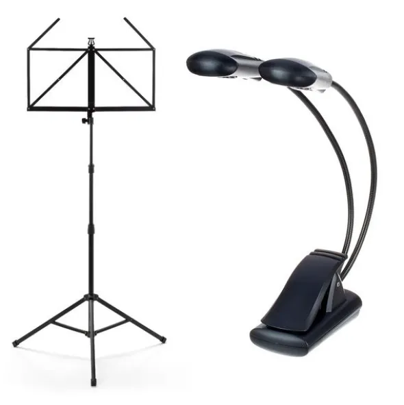 K&M 10065 Music Stand Lamp Bundle