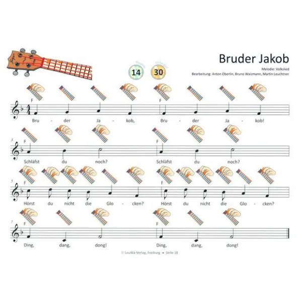 LeuWa-Verlag 16 Kinderlieder Ukulele 1