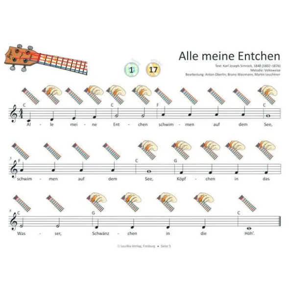 LeuWa-Verlag 16 Kinderlieder Ukulele 1