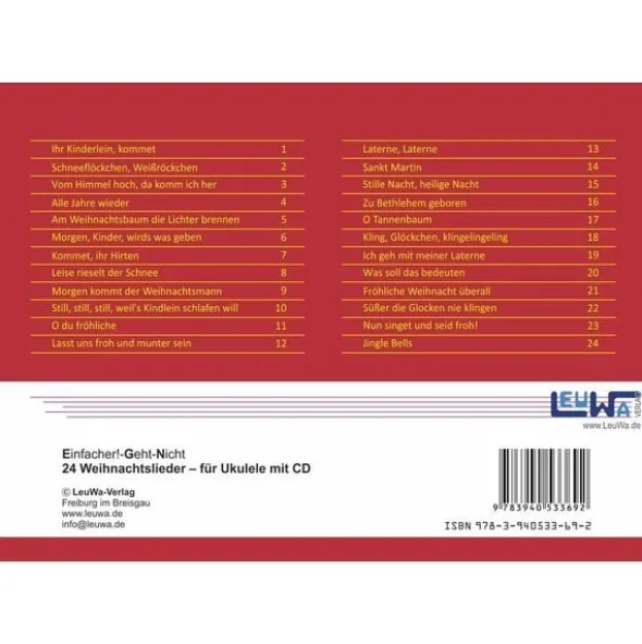 LeuWa-Verlag24 Weihnachtslieder Ukulele