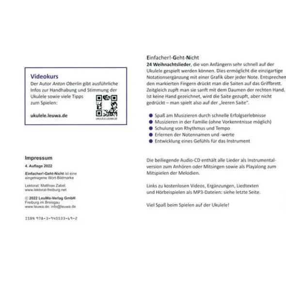 LeuWa-Verlag24 Weihnachtslieder Ukulele