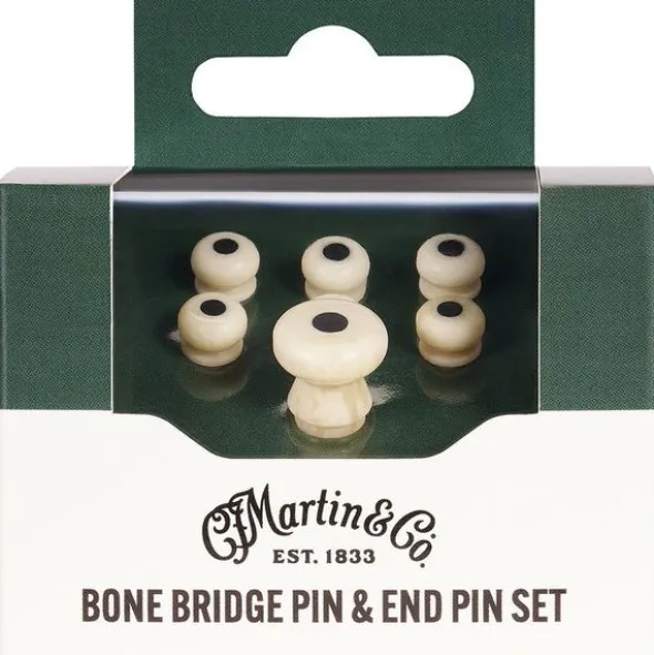 Martin Guitar Bone Bridge & End Pin Black