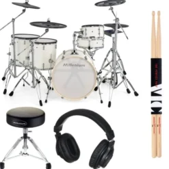 Millenium MPS-1000 E-Drum Set PW Bundle