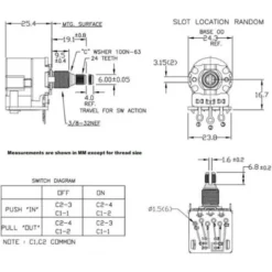 Mojotone CTS 500K Std. Split P/P VT Pot