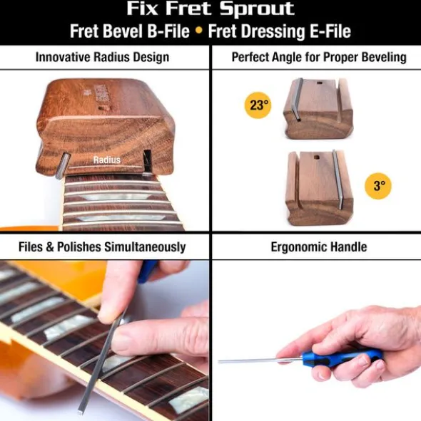 MusicNomad Guitar Tech Fret Tool Set