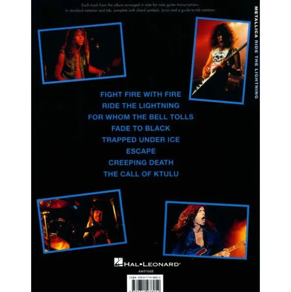 Music Sales Metallica Ride The Lightning