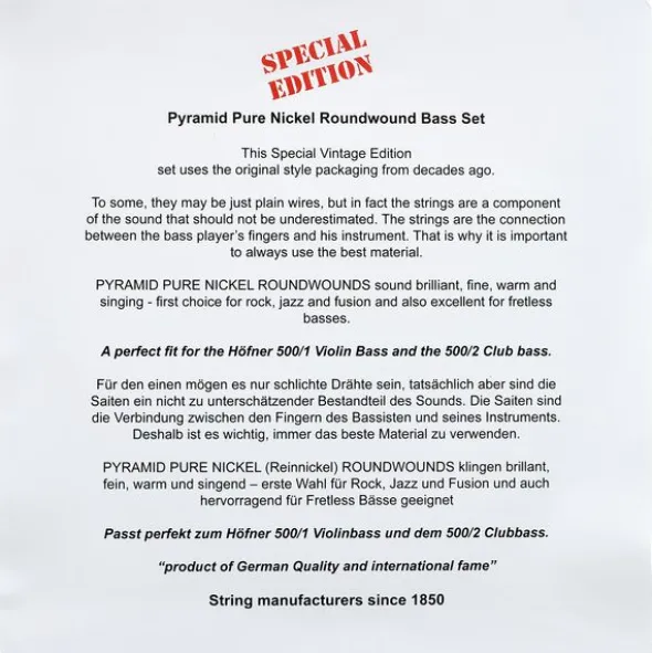 Pyramid Collector Bass String Set
