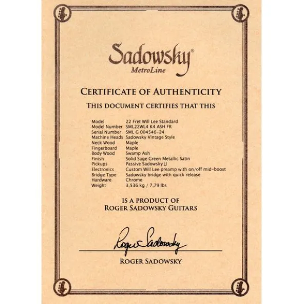 Sadowsky MetroLine 22 Will Lee 4 SGR