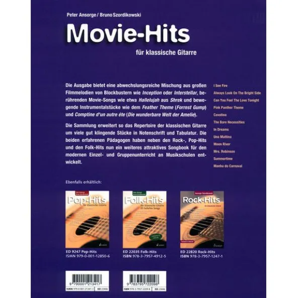 Schott Movie-Hits klassische Gitarre