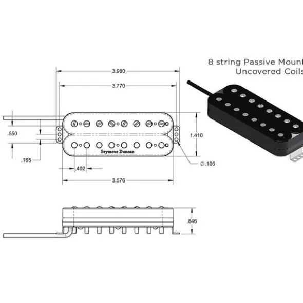Seymour Duncan Pegasus 8-String Bridge PM BK