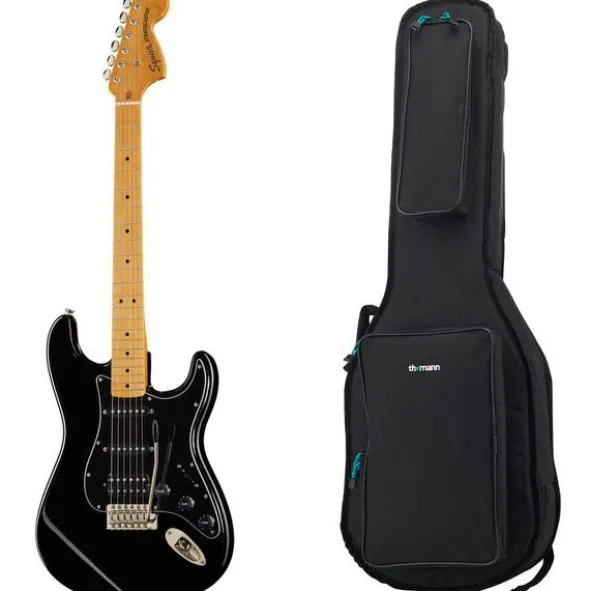 Squier CV 70s Strat HSS MN BLK Bundle