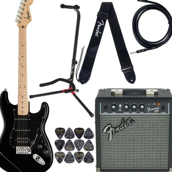 Squier Sonic Strat HSS Black Set