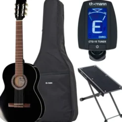 Thomann Classic Guitar 3/4 Blac Bundle
