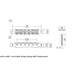 TonePros AVR2G N Tune-O-Matic Bridge