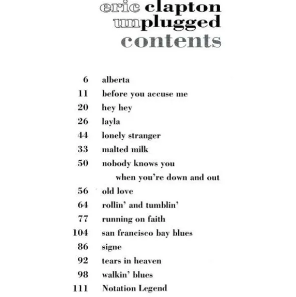 Wise Publications Eric Clapton Unplugged