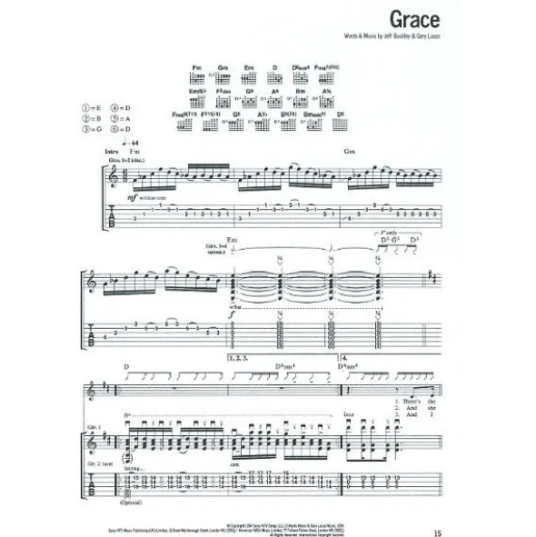 Wise Publications Jeff Buckley Grace